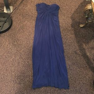 Navy long prom dress